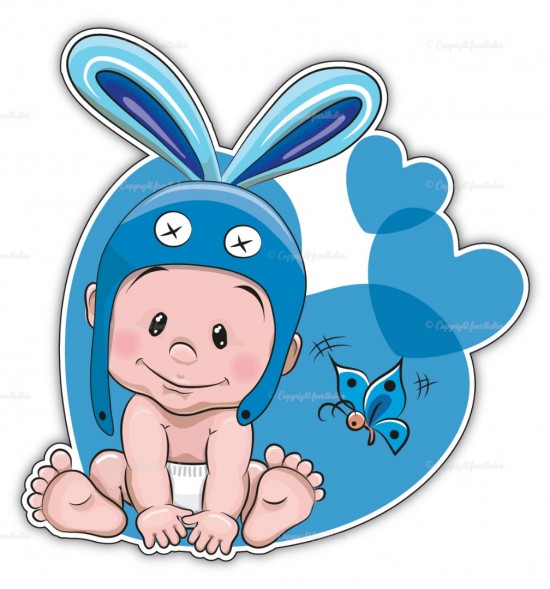 Geboortebord baby konijnoor jongetje 1