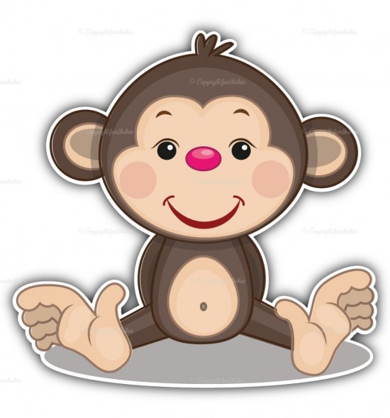 Geboortebord bruin aapje