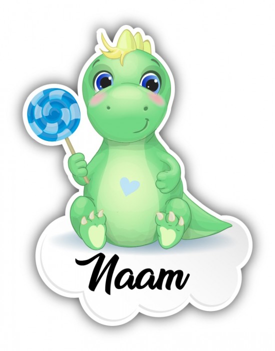 Dino geboortebord met lollie