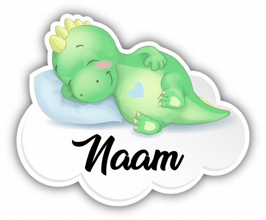 Dino slapend geboortebord