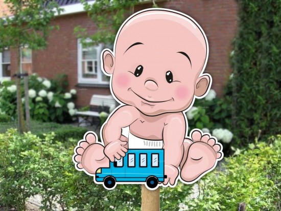 Geboorte bord happy baby jongen