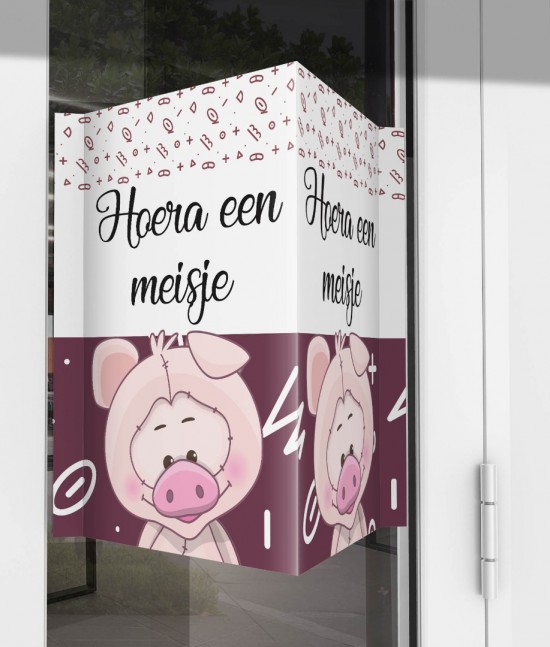 Geboorte raambord biggetje voor meisje