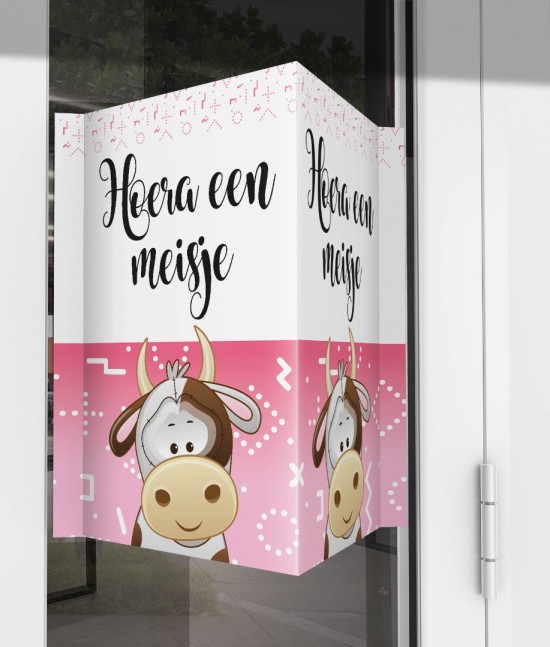 Geboorte raambord koetje meisje