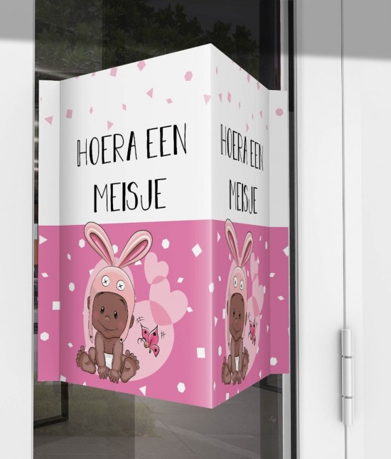 Geboorte raambord konijnoor 3 meisje