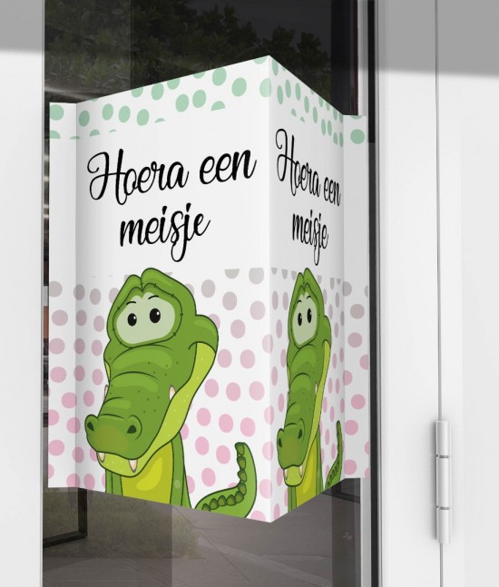 Geboorte raambord krokodil meisje new