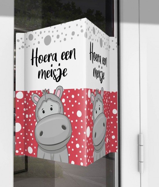 Geboorte raambord nijlpaard meisje