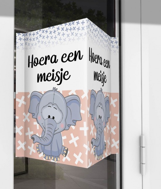 Geboorte raambord olifantje meisje