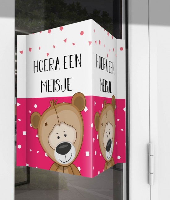 Geboorte raambord teddybeer meisje