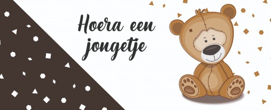 Geboorte spandoek teddybeer voor jongetje 01