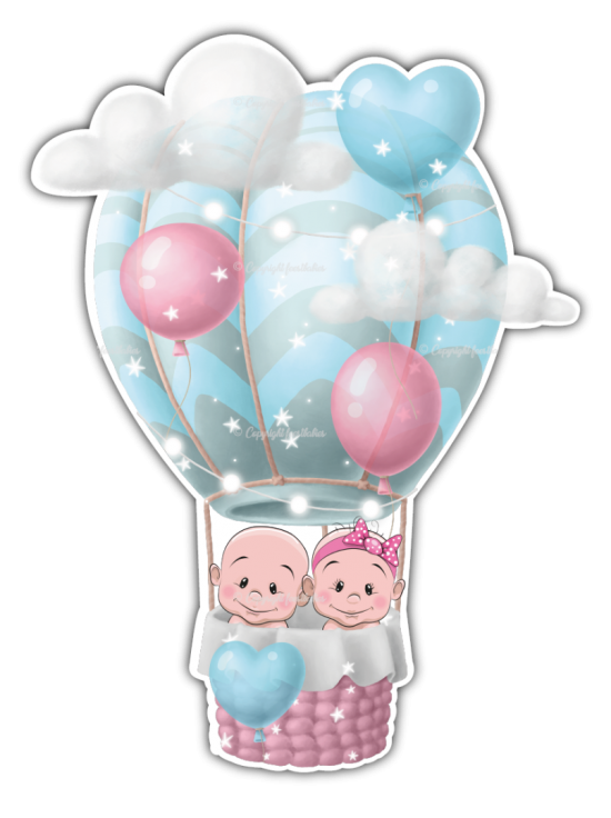 Geboortebord ballon tweeling