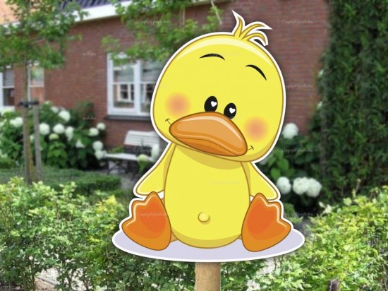 Geboortebord buiten eendje