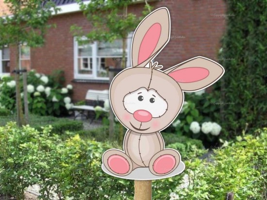 Geboortebord buiten konijntje