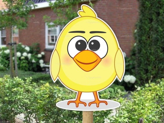 Geboortebord buiten kuiken