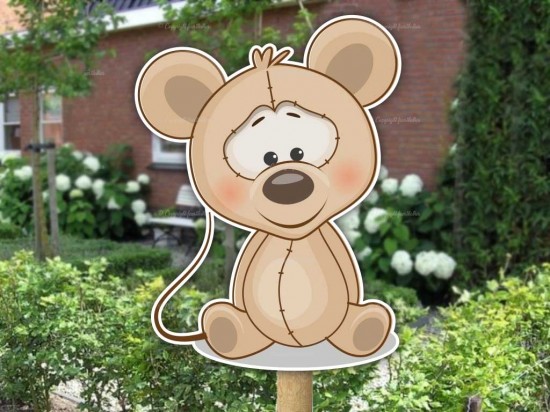 Geboortebord buiten muisje