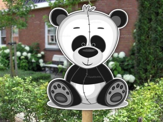 Geboortebord buiten panda