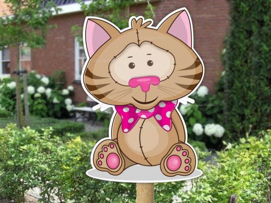 Geboortebord buiten poesje roze