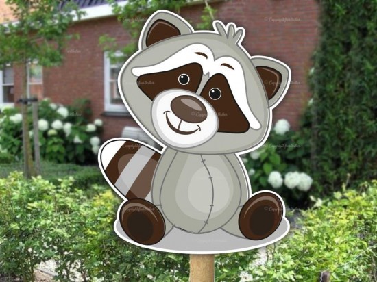 Geboortebord buiten wasbeertje