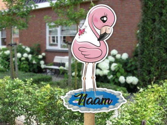 Geboortebord flamingo