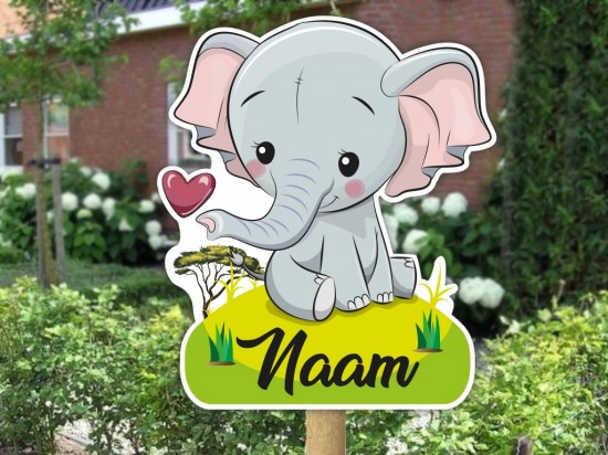 geboortebord cute olifant