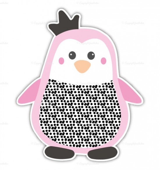 Geboortebord pinguin babyroze