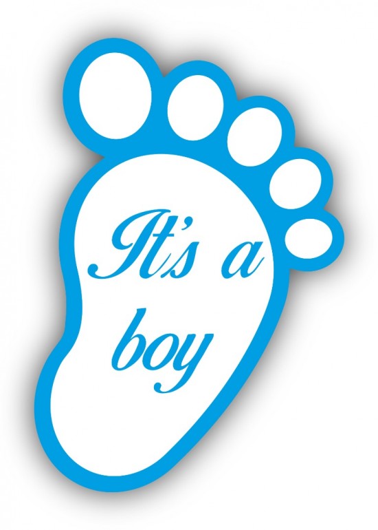 Geboortebord tuin babyvoetje blauw