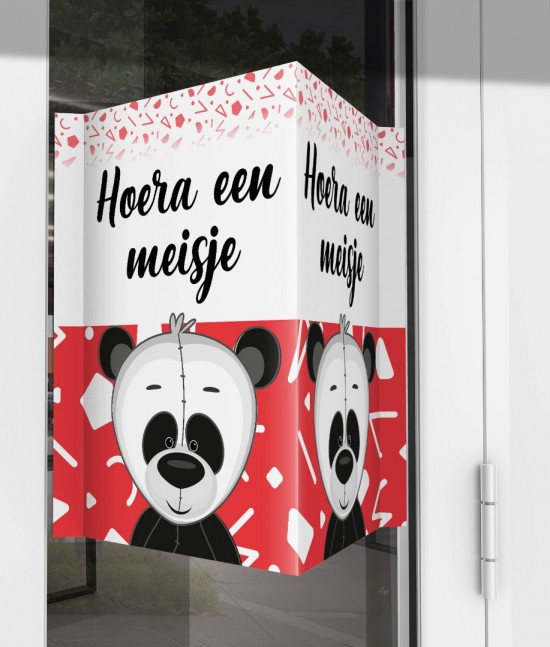 Geboorteraambord panda meisje