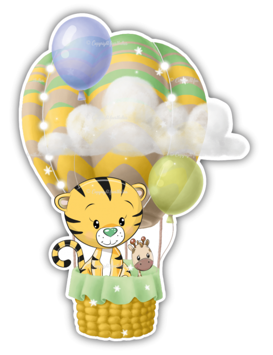 Happy balloon geboortebord tijger