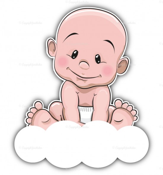 Geboortebord baby op wolk