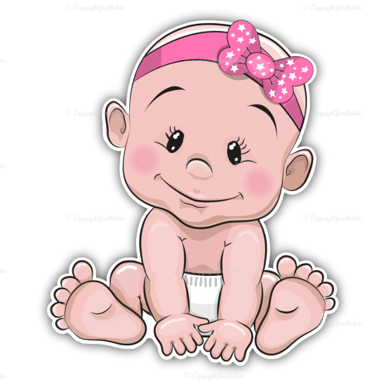 Kale baby meisje haarbandtekengebied 1