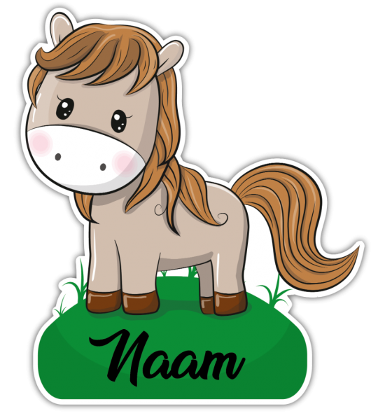 Paard op grastekengebied 1