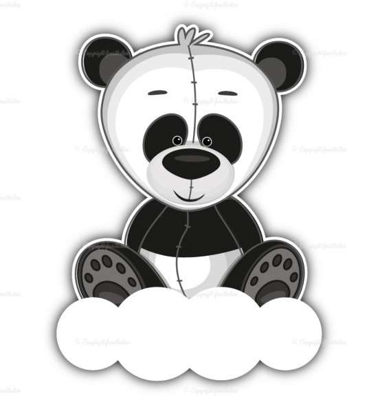 Geboortebord panda op wolk