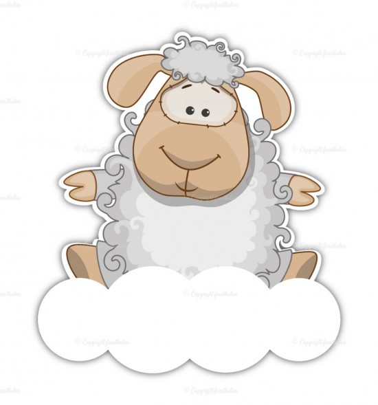 Geboortebord schaapje op wolk