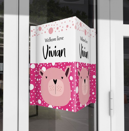 Signmockuproze beer hartjesogen