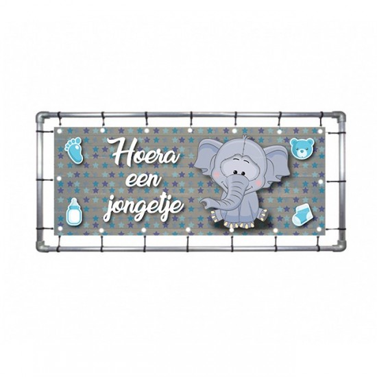 Steigerframe met spandoek