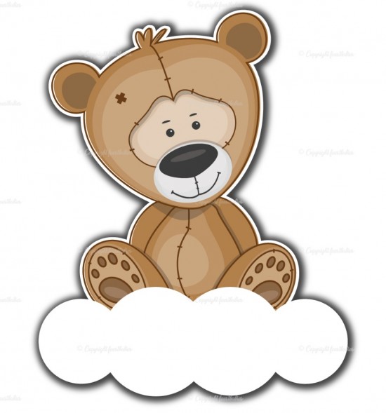 Geboortebord teddybeer op wolk