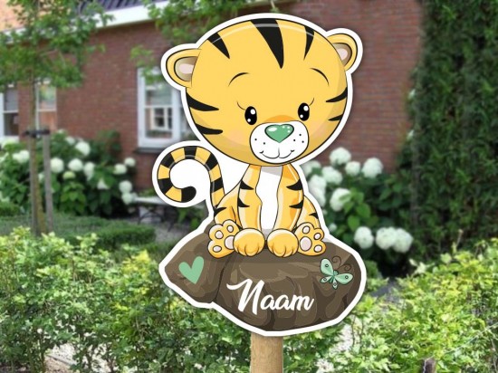 Tijgertje hen geboortebord