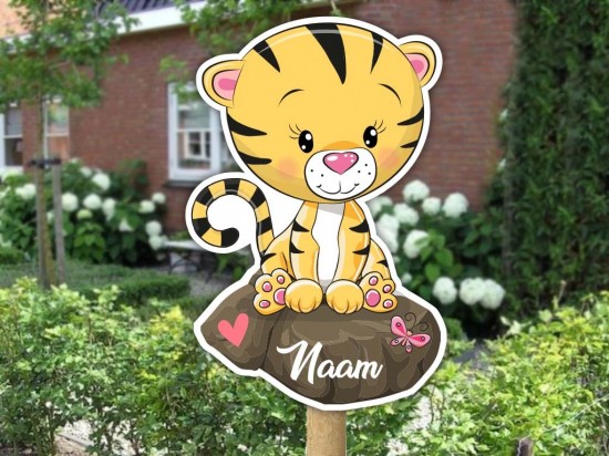 Tijgertje meisje geboortebord