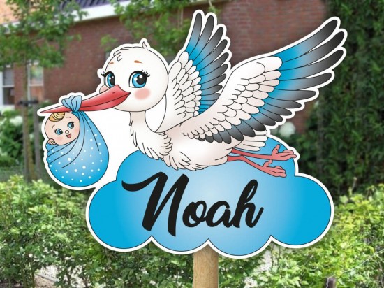 Tuinbord ooievaar jongen